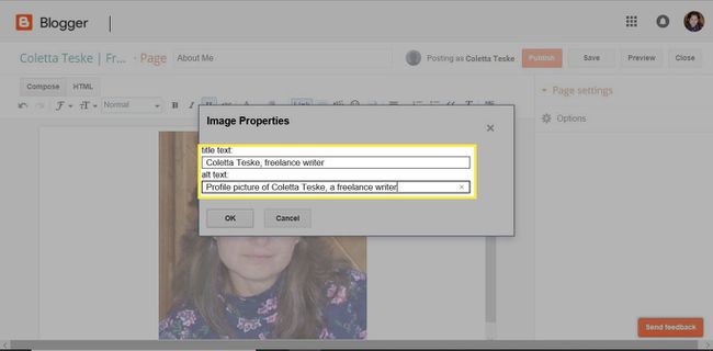 jak dodać tekst alternatywny w Bloggerze, aby przesłać obraz do Google