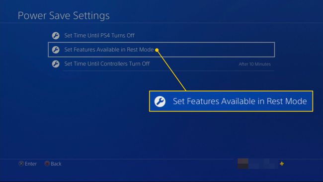 PS4設定のRESTモードオプションで利用可能な機能を設定する