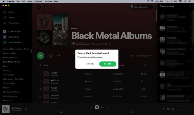 Spotifyデスクトップ削除プレイリスト