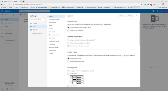 Outlook.com-i meiliseadete lehe vaatamine.