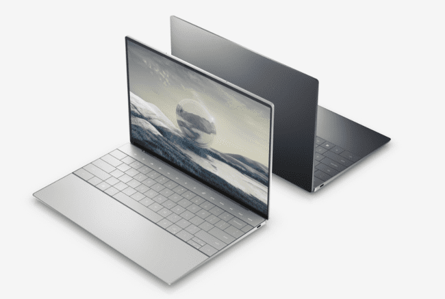 Ultrabook Dell XPS 13 in nero e argento back-to-back