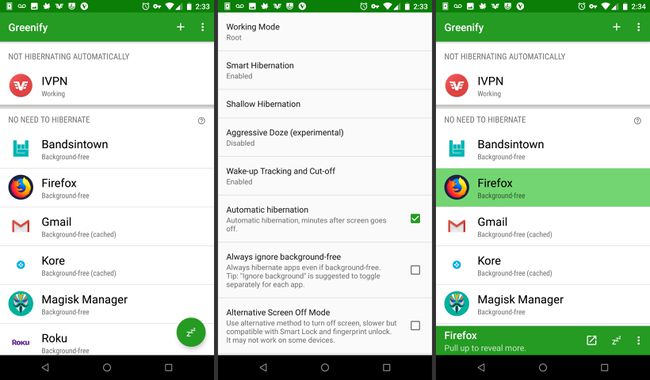 Aplicația Android Greenify