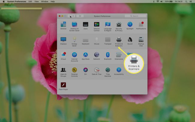 Подешавања Мац система са истакнутим штампачима и скенерима