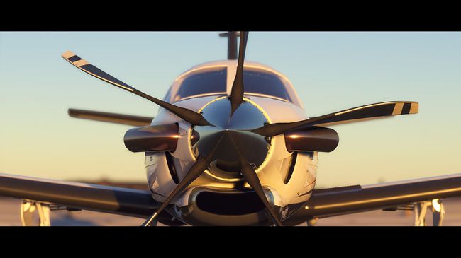 Вид спереду літака в Microsoft Flight Simulator 2020