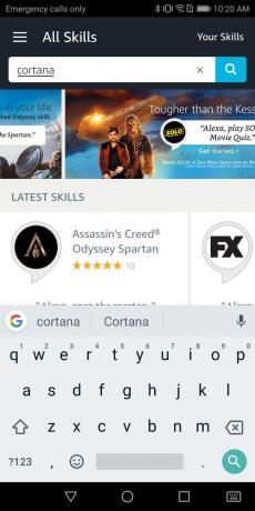 Aplicația Alexa pentru Android caută abilitățile Cortana