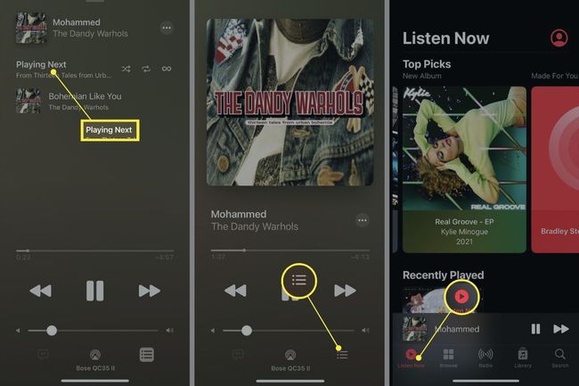 Stänger av inställningarna för automatisk uppspelning i Apple Music-appen på iPhone.