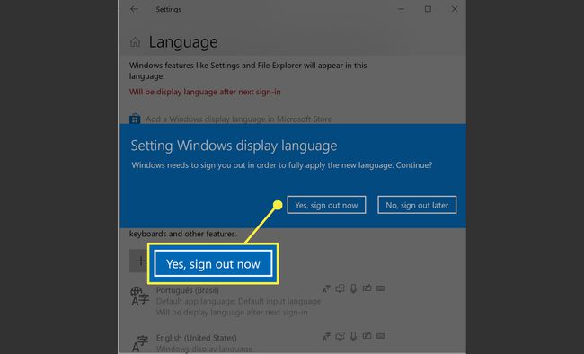 تثبيت لغة في نظام التشغيل Windows 10.