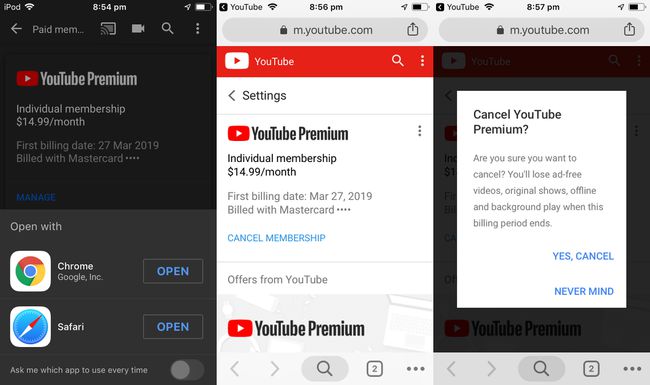 YouTube Premium op mobiel annuleren.