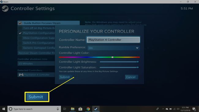 Personalisasi pengaturan pengontrol Steam PS4 Anda
