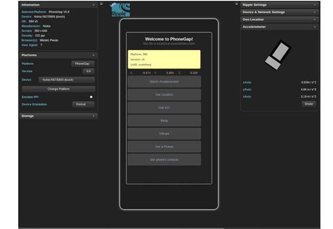 Emulátor Ripple iOS