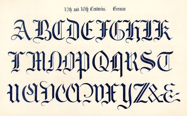 Almanya Blackletter yazı tipinde alfabe