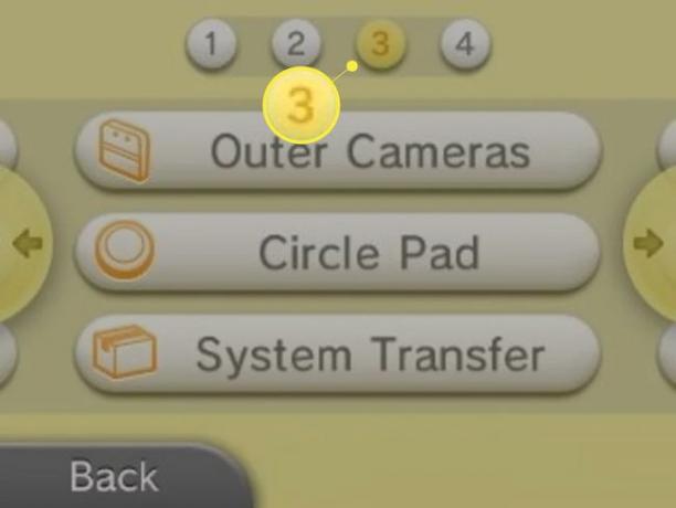 Toque 3 en la parte superior de la pantalla, luego toque Transferencia del sistema.