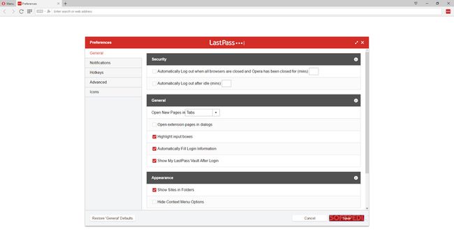 Complemento de LastPass para Opera