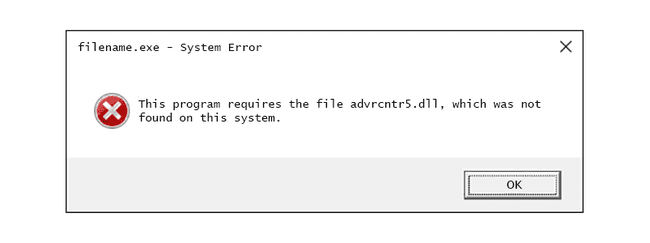 chybová zpráva advrcntr5 DLL v systému Windows