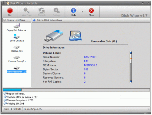 Limpeza de disco - Software de destruição de dados