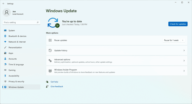 Windows Update a Windows 11 rendszerhez