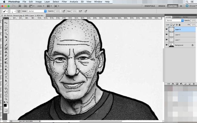 Een hedcut maken in Photoshop met het gereedschap Penseel