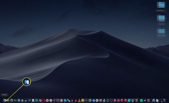 رمز Finder في macOS Dock