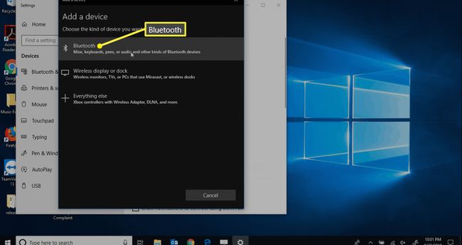 Lisage Windows 10-s seadme valikud