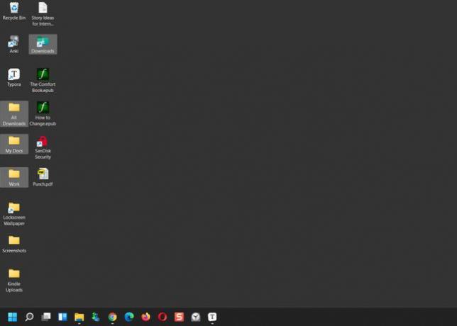 Výběr souborů na ploše pomocí klávesy Ctrl