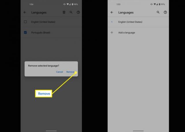 Een taal verwijderen op Android.