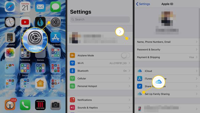 Configurar la opción Compartir en familia en un iPhone