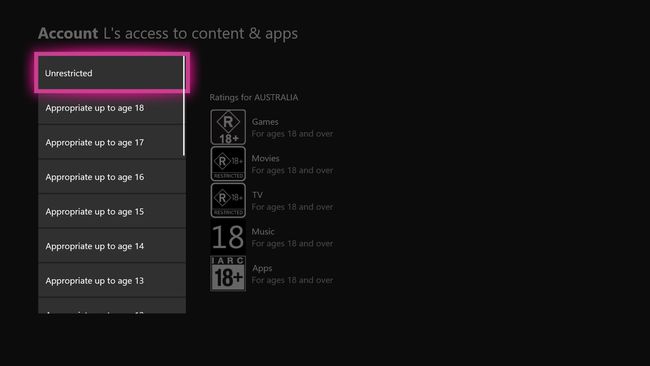 Ustawienia rodzinne Xbox One