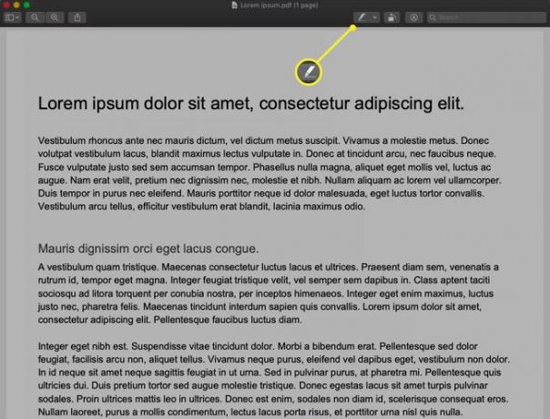 Nástroj pero zvýrazňovače v aplikaci macOS Preview