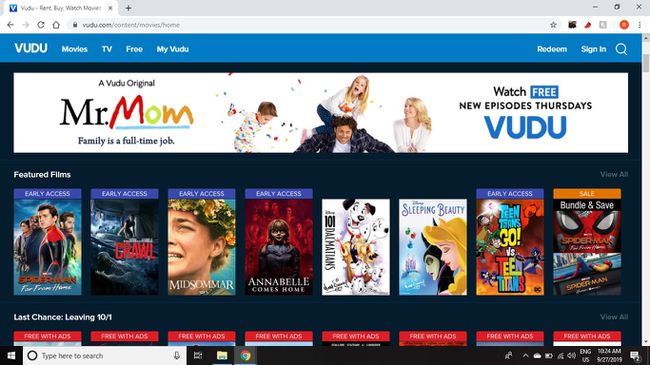 Vudu menawarkan film terbaru untuk disewa dan pilihan acara orisinal gratis.