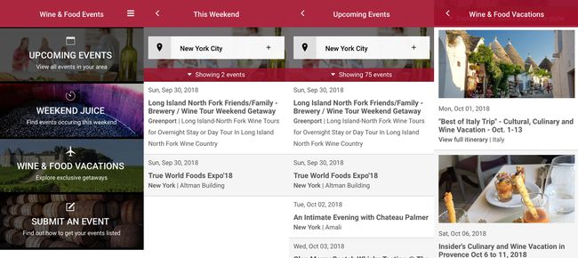 Wein-Events-App auf dem iPhone