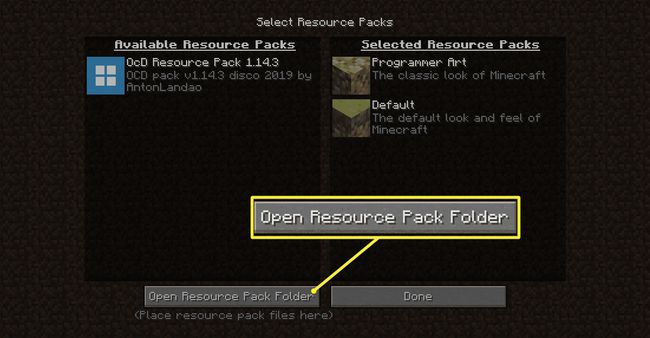 Przycisk Otwórz folder pakietu zasobów
