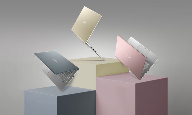 로즈 골드, 골드 및 그레이의 Acer Swift X
