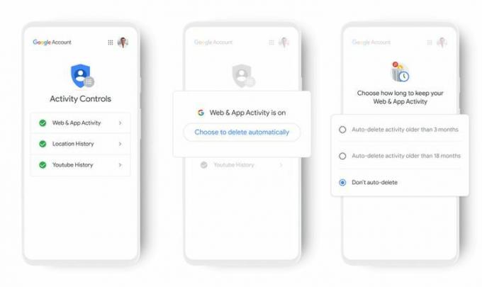 Controles de atividades do Google para exclusão automática