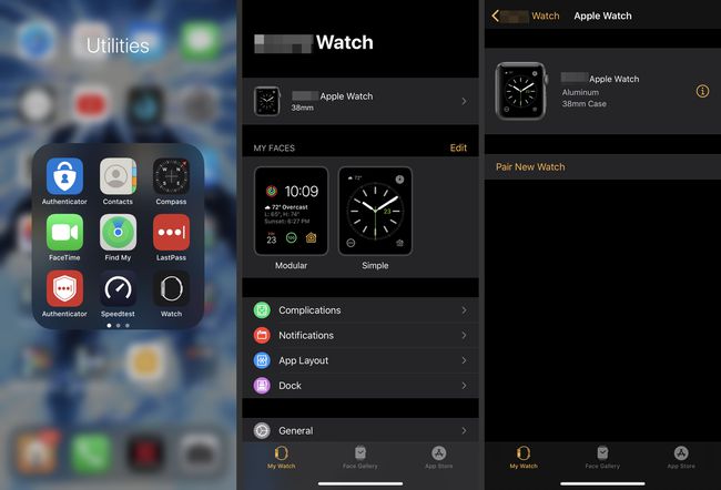 ปุ่มข้อมูลในแอพ Watch ของ iPhone