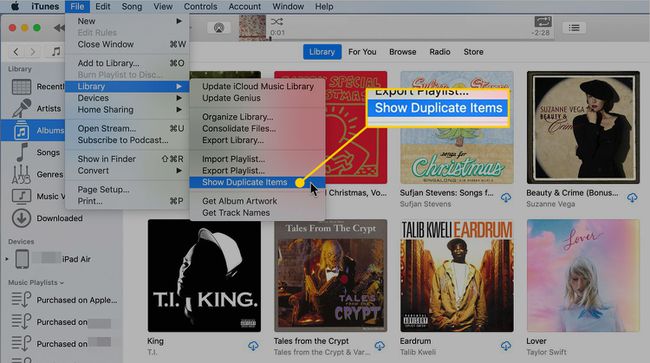 iTunesで重複アイテムを表示するオプション