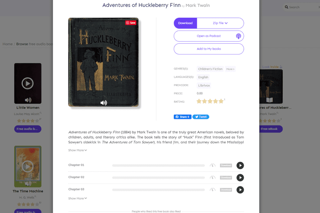 Adventures of Huckleberry Finn kostenloser Hörbuch-Download bei digitalbook.io