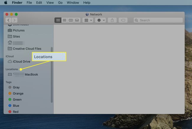 macOSのFinderの[場所とネットワーク]パネルからリンクされたMac