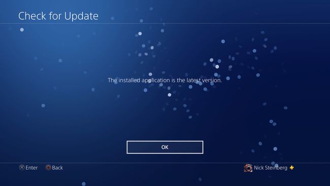 Verifique a tela de atualização no PS4.