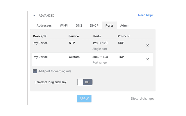 Alternar upnp de Google Fiber