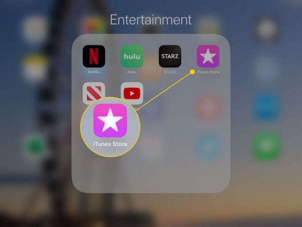 Ein iPad mit markierter iTunes Store App