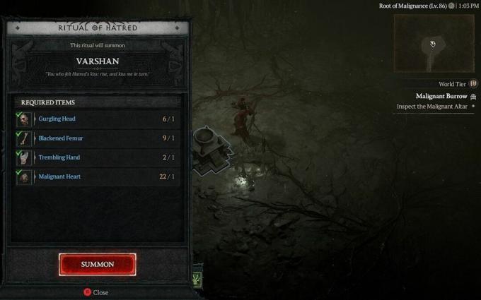 วิธีฟาร์ม Malignant Rings และเอาชนะ Varshan ใน Diablo 4