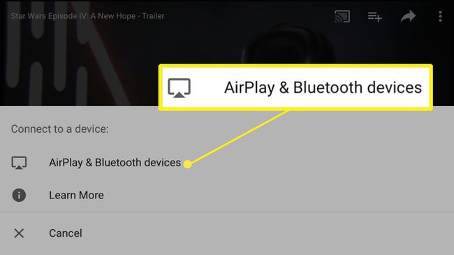 اختيار أجهزة AirPlay و Bluetooth على iPhone