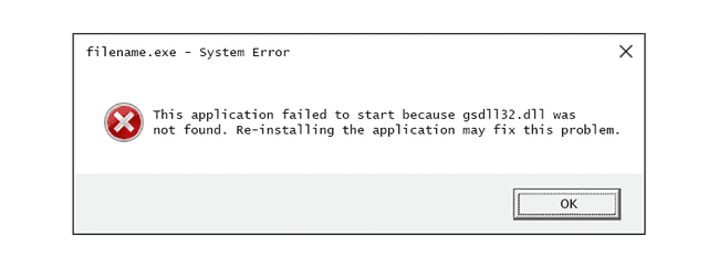 Windows'ta gsdll32.dll hata mesajı