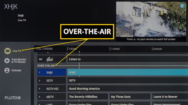 Pluto TV – รายการโทรทัศน์แบบ Over-The-Air