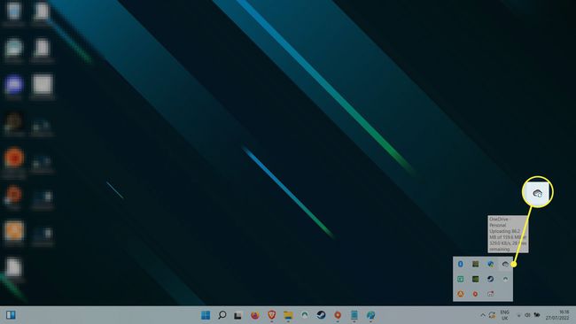 OneDrive-ikon på et Windows 11-skrivebord