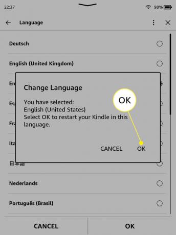 OK виділено на Kindle