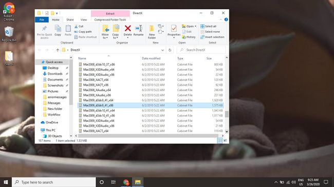 Temukan file CAB yang berisi file DLL dan buka.