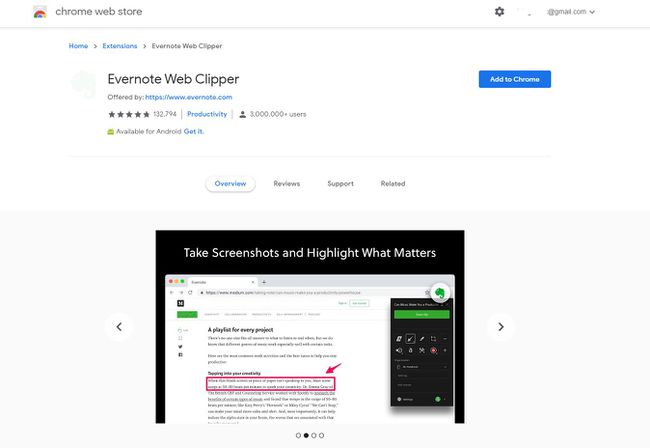 Evernote Web Clipper en la tienda Chrome