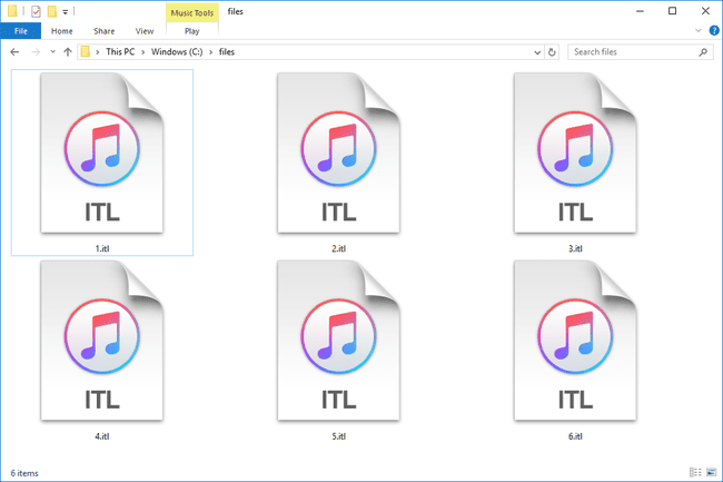 File ITL di Windows 10 yang terbuka dengan iTunes