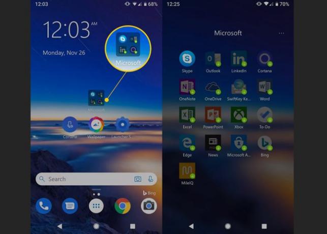 Pictograma folderului Microsoft pe Android